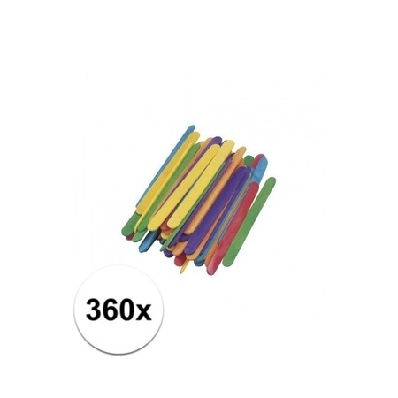 Gekleurde knutselhoutjes 360 stuks