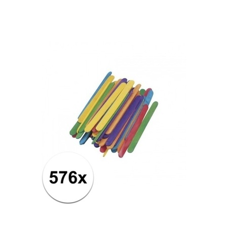 Gekleurde knutselhoutjes 578 stuks