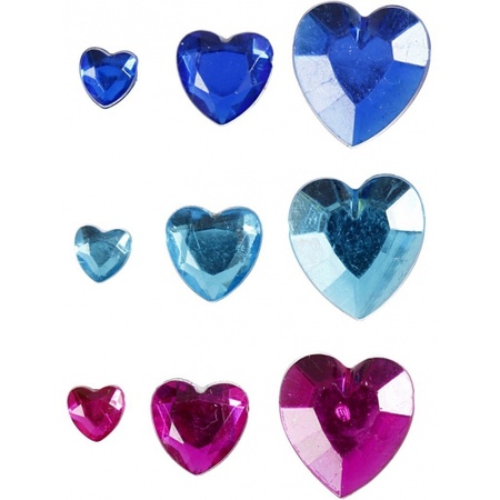 Colored rhinestones heart mix