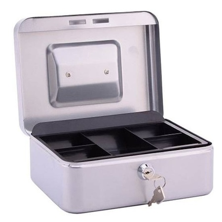 Silver cashbox 30 x 24 x 9 cm