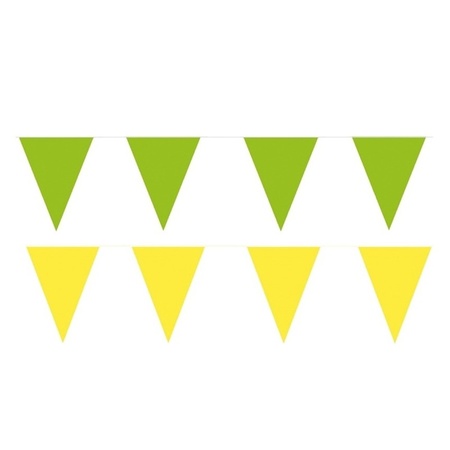 Gele/Groene feest punt vlaggetjes pakket 120 meter