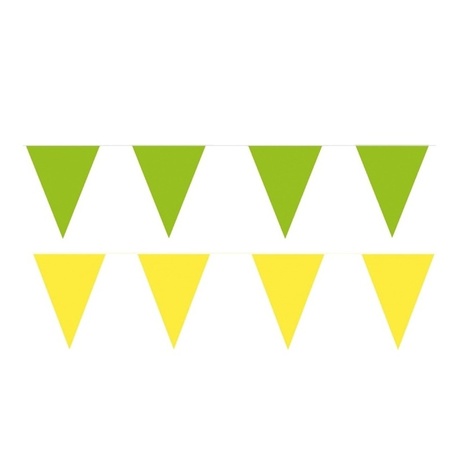 Gele/Groene feest punt vlaggetjes pakket 80 meter