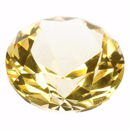 Yellow fake diamond 5 cm glass
