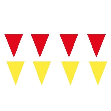 Gele/Rode feest punt vlaggetjes pakket 120 meter