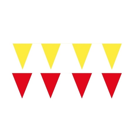 Gele/Rode feest punt vlaggetjes pakket 60 meter