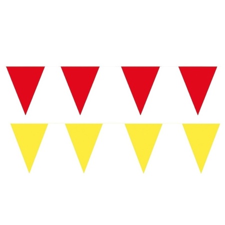 Gele/Rode feest punt vlaggetjes pakket 80 meter