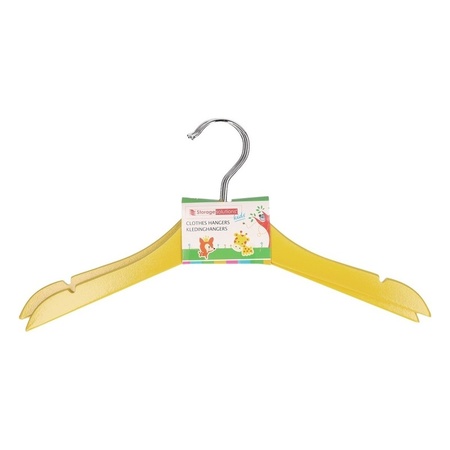 Wooden clothes hangers for children yellow 8x pcs