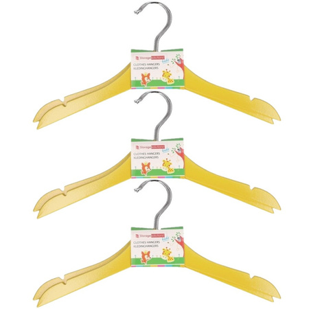 Wooden clothes hangers for children yellow 8x pcs