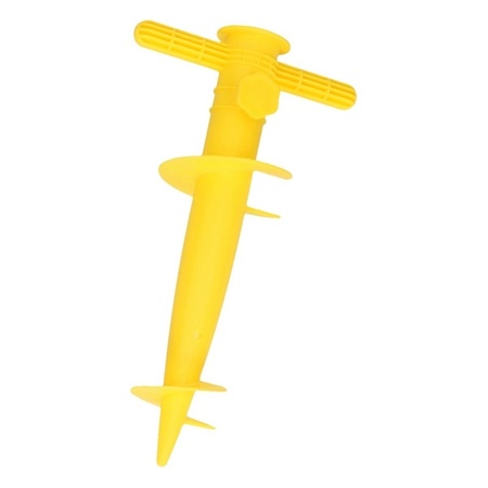 Yellow parasol holder for in the ground 30 cm