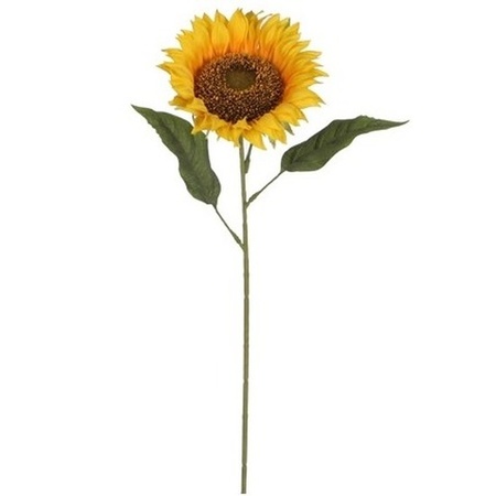Gele zonnebloem kunstbloem 70 cm