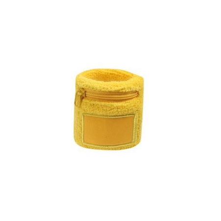Yellow wrist sweatband geelh zipper