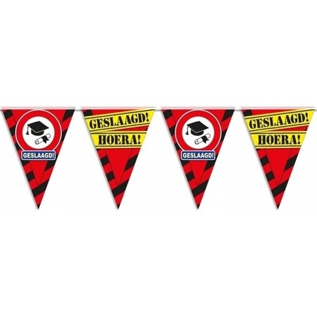 Graduation bunting/flagline warning sign 10 m party decorations