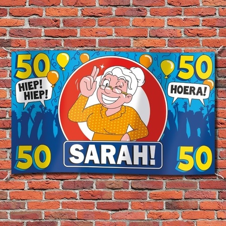 Gevelvlag verjaardag Sarah 100 x 150 cm