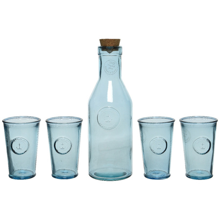 Giftbox met sap/limonade/water karaf en 4x luxe drink glazen