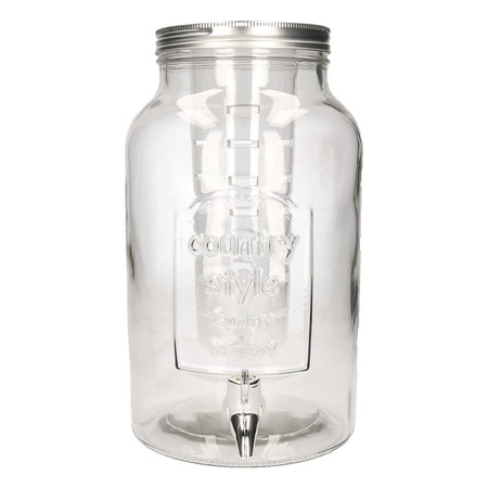 Glazen dranken/limonade dispenser - 5,25 liter - H32 x B18