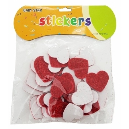 Glitter heart stickers 120 pieces