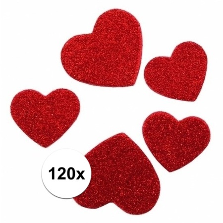 Glitter heart stickers 120 pieces