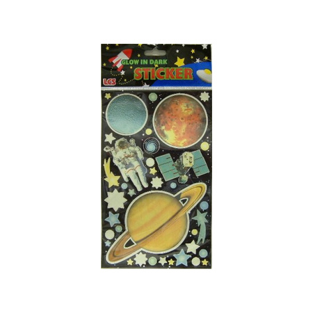 Glow in the dark stickers planets