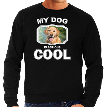 Golden retriever honden sweater / trui my dog is serious cool zwart voor heren