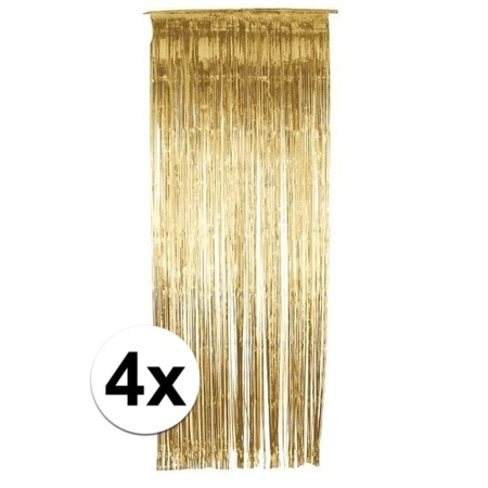 Folie curtain in gold 244 cm 4 pieces