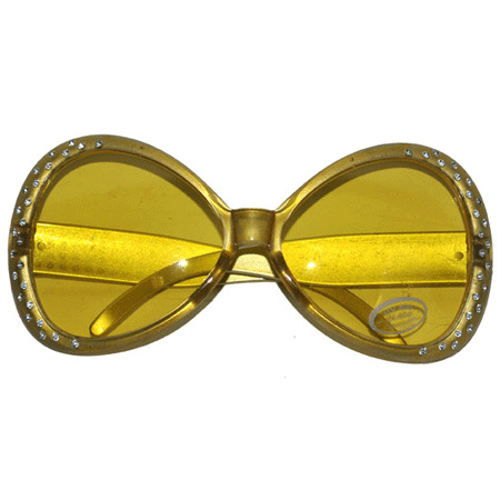 Gold disco glasses with diamonds