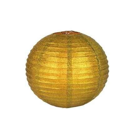 Gouden lampion met glitters 25 cm