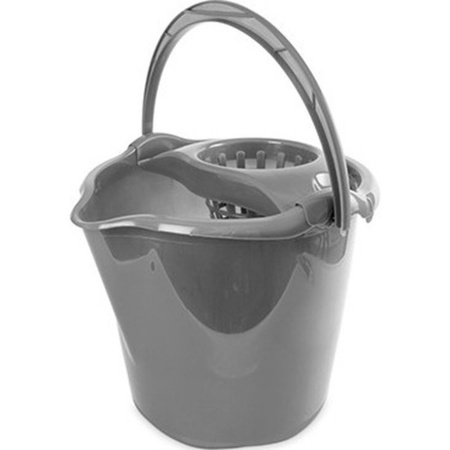 Grey mop bucket 13,5 liters 32 x 30 cm cleaning tools
