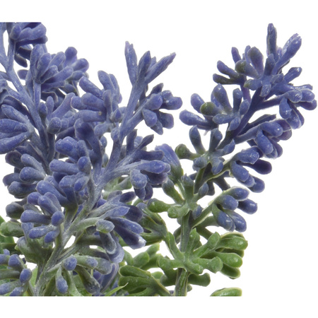 Green/purple lavender artificial plant 17 cm in black pot