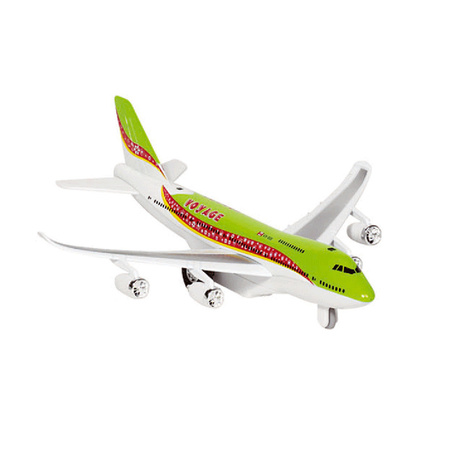 Groen vliegtuigje met licht en geluid