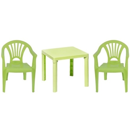Groene kindermeubels tafel met 2 stoelen