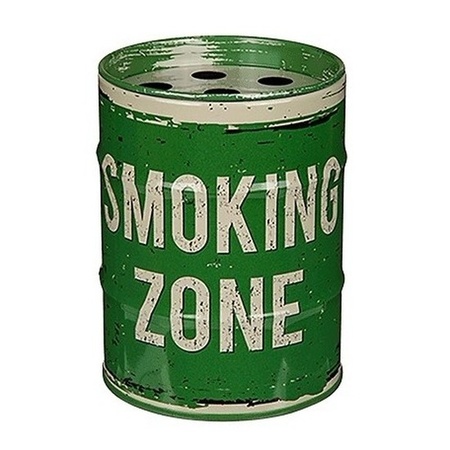 Green ashtray oil drum 7,5 cm