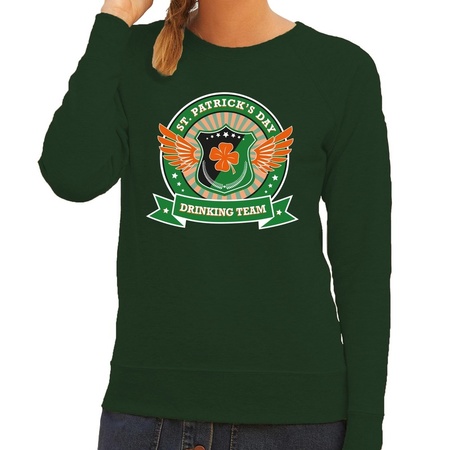 Groene St. Patricks day drinking team sweater dames