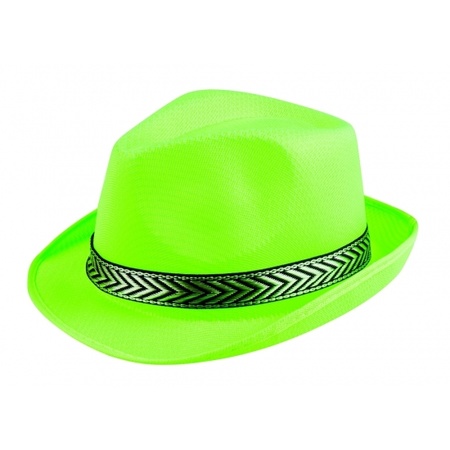 Green trilby hat for adults