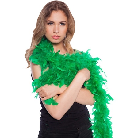 Green feathers carnaval boa 180 cm