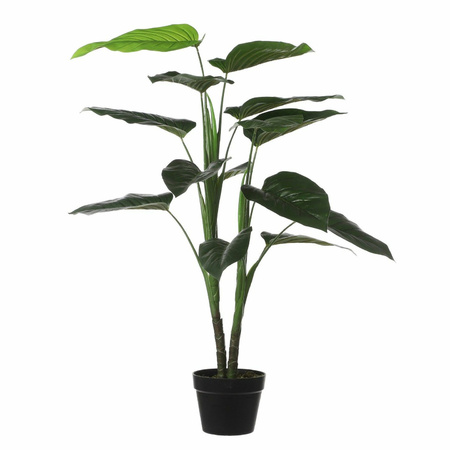 Grote groene Philodendron kunstplant 100 cm in zwarte pot