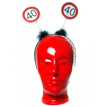 Headband 40 years traffic sign print
