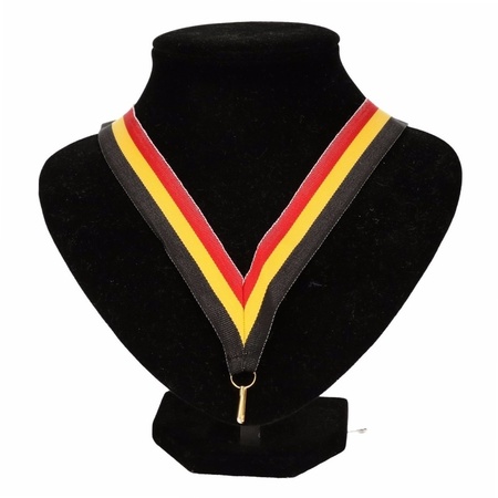 Black/yellow/red ribbon for a medal