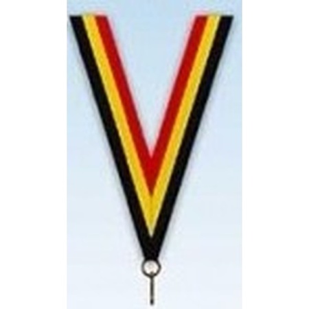 Black/yellow/red ribbon for a medal