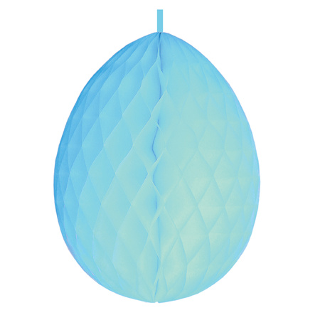 Deco honeycomb easter egg pastel blue 30 cm