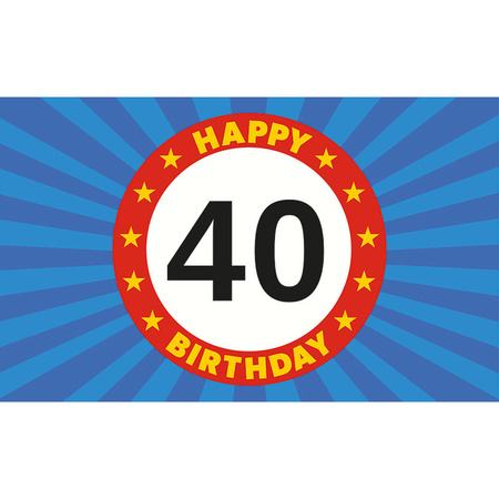 Happy Birthday 40 year flag 150 x 90 cm