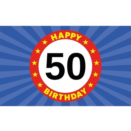 Happy Birthday 50 year flag 150 x 90 cm