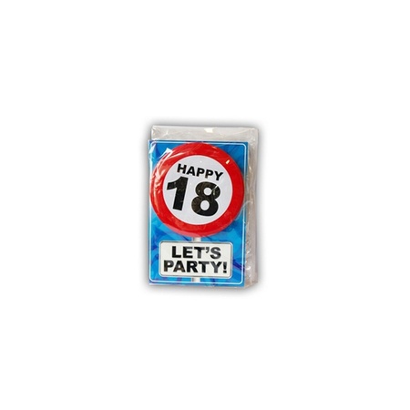 Happy Birthday kaart met button 18 jaar