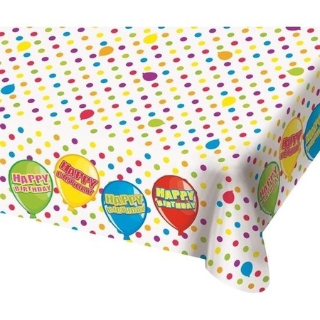 Birthday tablecloth with balloons 180 cm