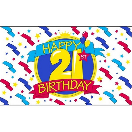 Happy Birthday vlag 21