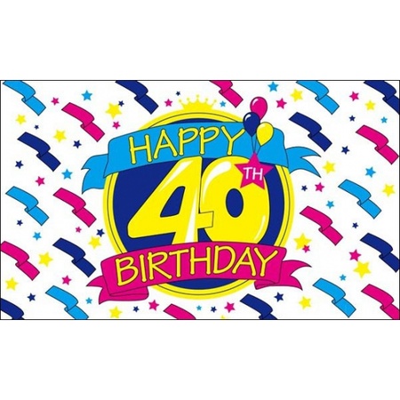 Happy 40th birthday flag
