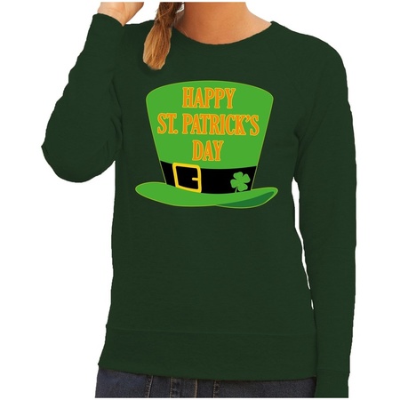 Happy St. Patricksday sweater groen dames