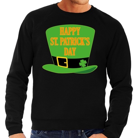 Happy St. Patricksday sweater zwart heren