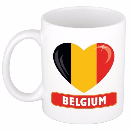Hartje vlag Belgie mok / beker 300 ml