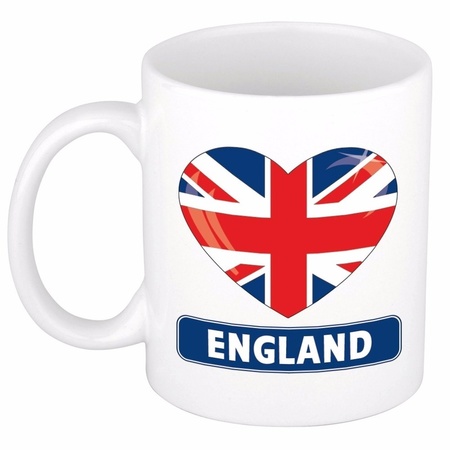 Heart flag England mug 300 ml