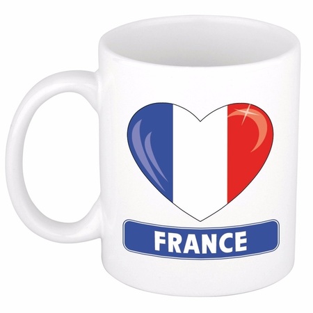 Hearts flag France mug 300 ml